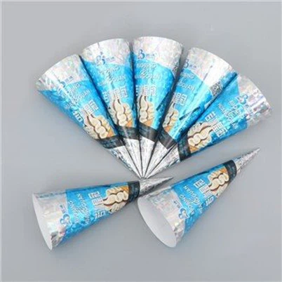 کاغذ بسته بندی آستین مخروطی بستنی