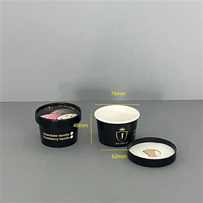 4 اونس چاپ سفارشی کاسه بستنی با درب